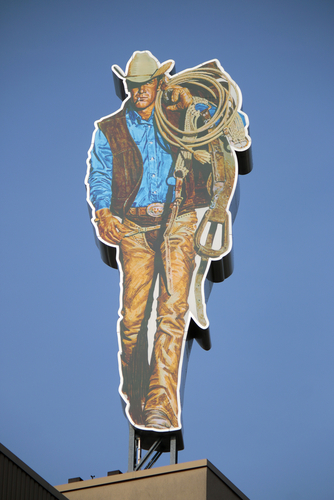 February,2015,-,Berlin:,A,Large,Scale,Cowboy,Figure,Of