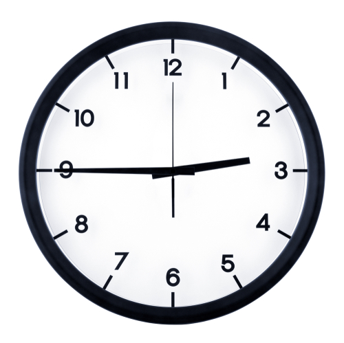 Classic,Analog,Clock,Pointing,At,Two,Forty,Five,O’clock,,Isolated